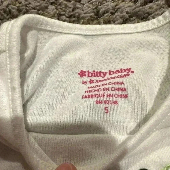 American Girl Bitty Baby Kitty Pajamas for Little Girls Size 5 - Picture 3 of 3